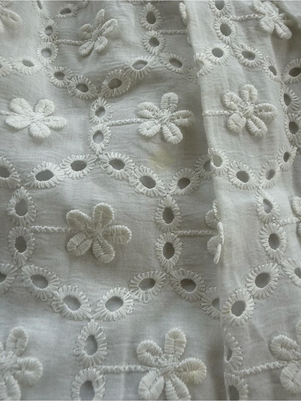 Zara White Eyelet Floral Dress for Girls